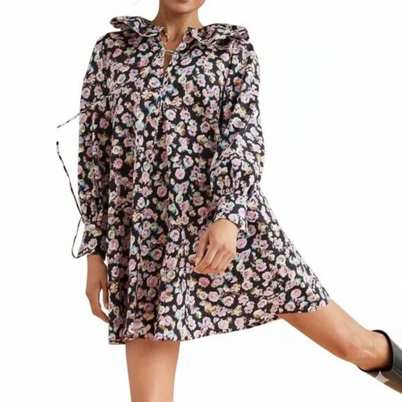 H&M Flounce Collared Floral Dress | Feminine & Breezy (NWT, Size L) - Picture 1 of 8